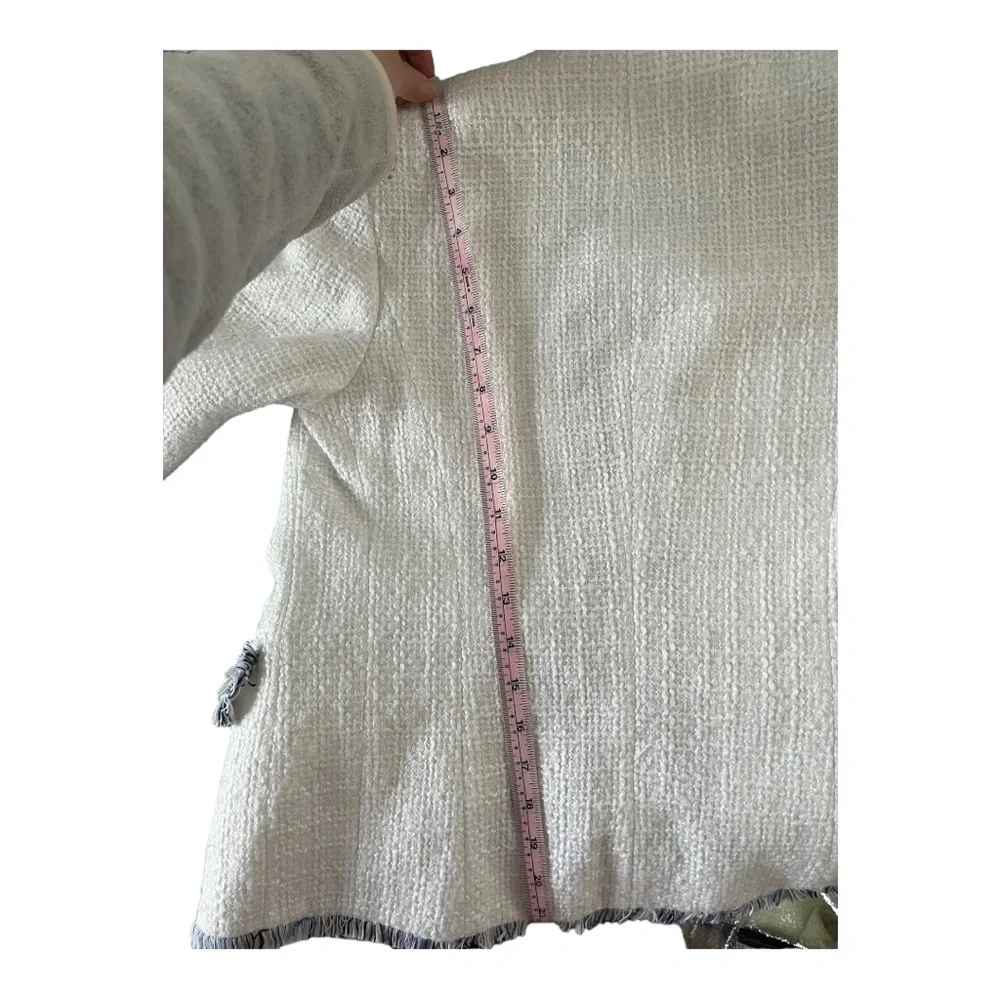 Helen Bergman tweed blazer jacket with fringe size Xs - Picture 11 of 15